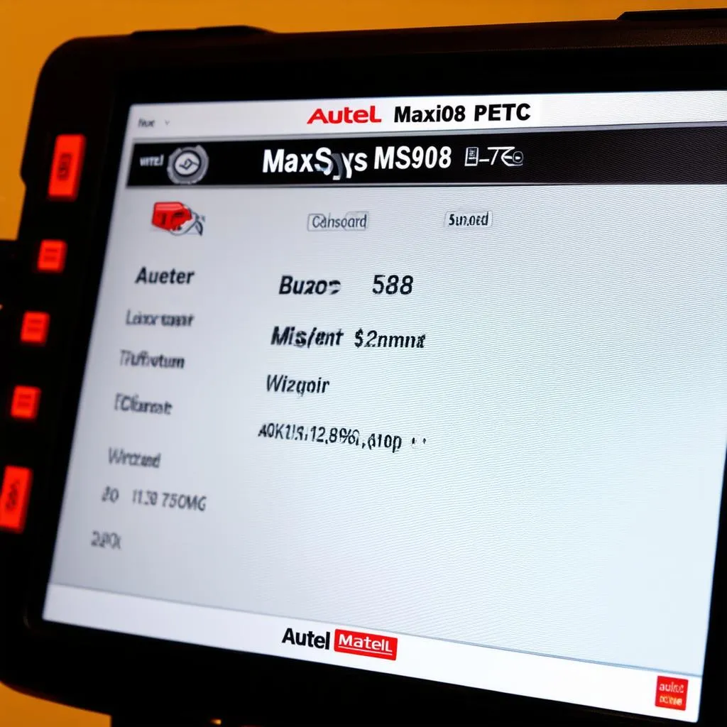 Autel MaxiSys MS908PETC Screen