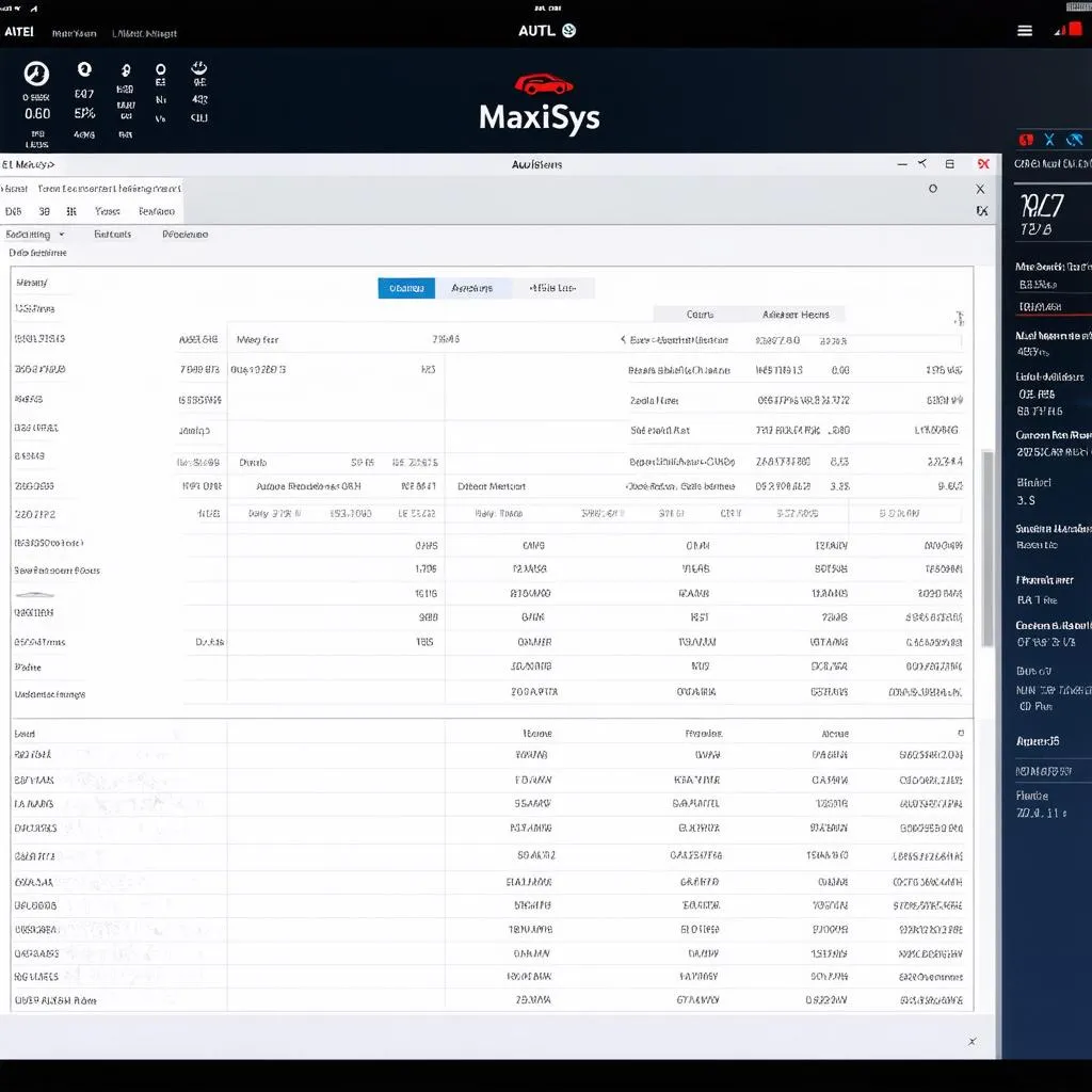 Autel MaxiSys software interface