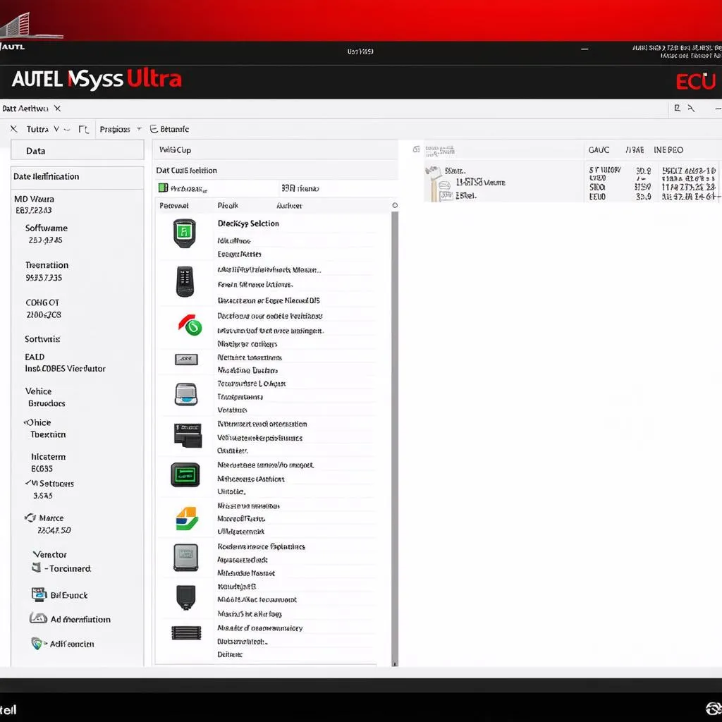 Autel MaxiSys Ultra Software Interface