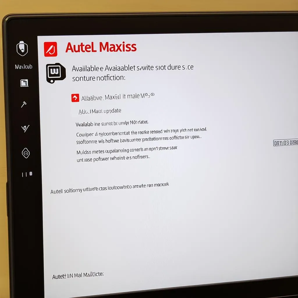 Autel MaxiSys update screen