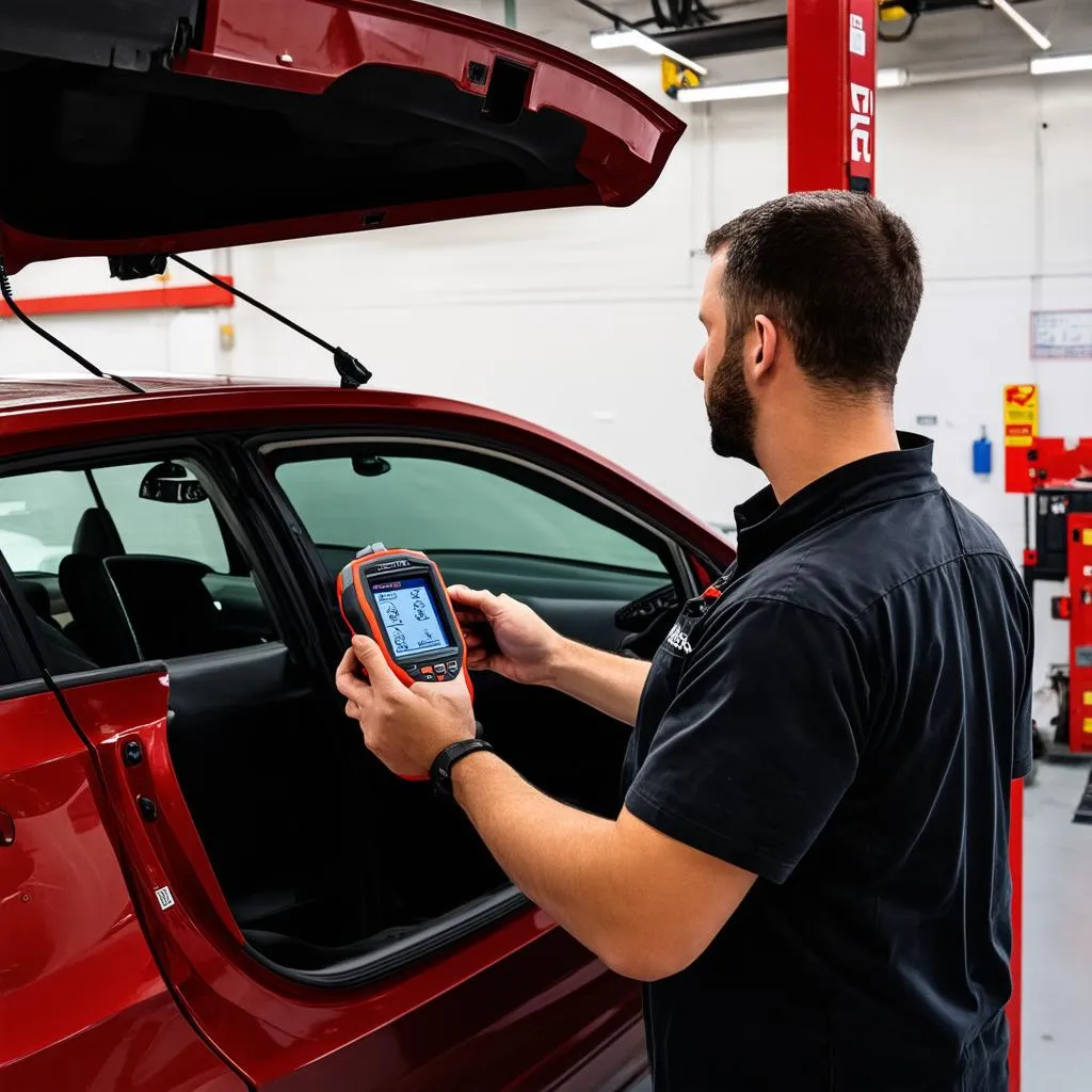 Mechanic Using Autel MaxiSys