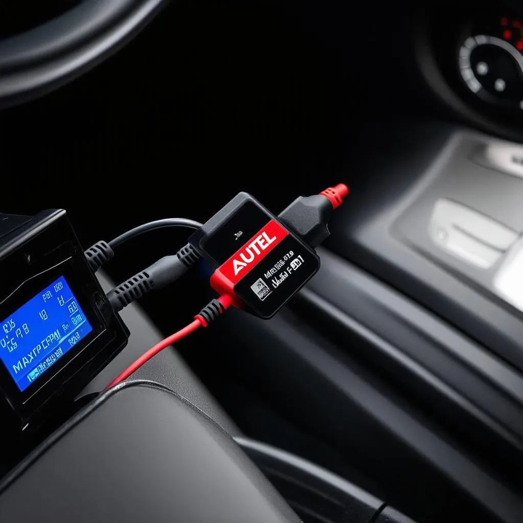 Autel MaxiTPMS TS501 Connected to a Car's OBD-II Port