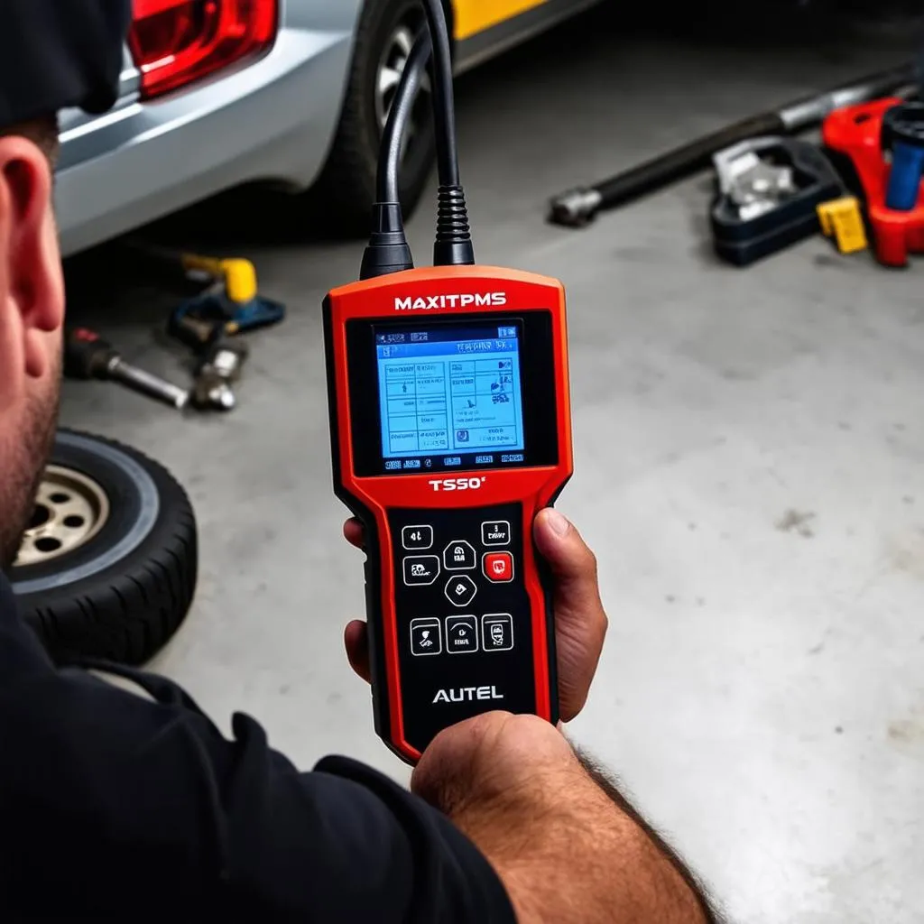 Mechanic Holding Autel MaxiTPMS TS501