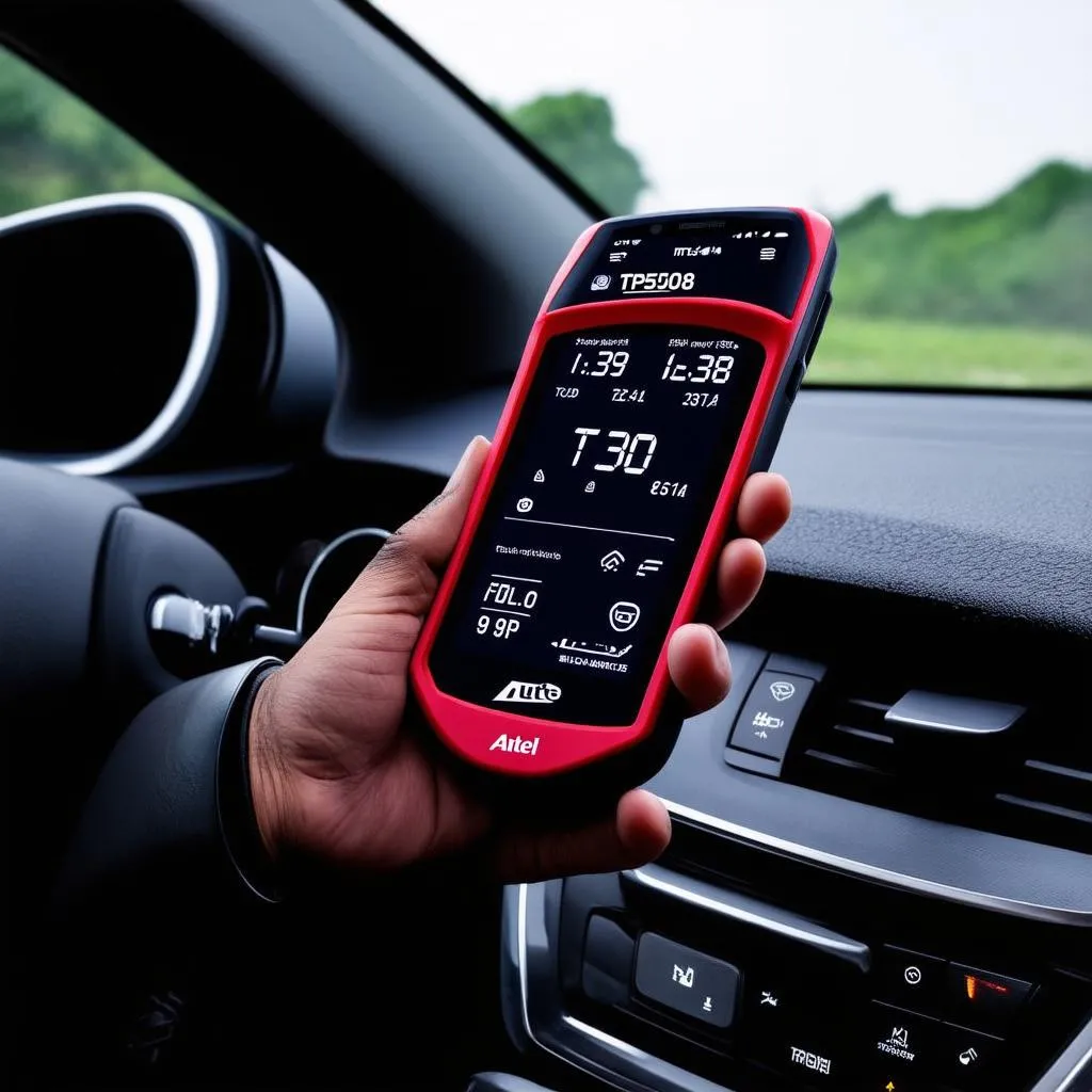 Autel MaxiTPMS TS508 WiFi TPMS Tool on the Dashboard