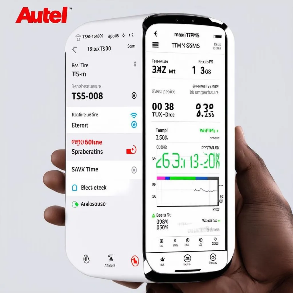 Autel MaxiTPMS TS508 WiFi TPMS Tool User Interface