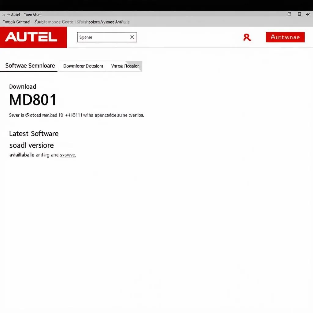 Autel MD801 software download screenshot