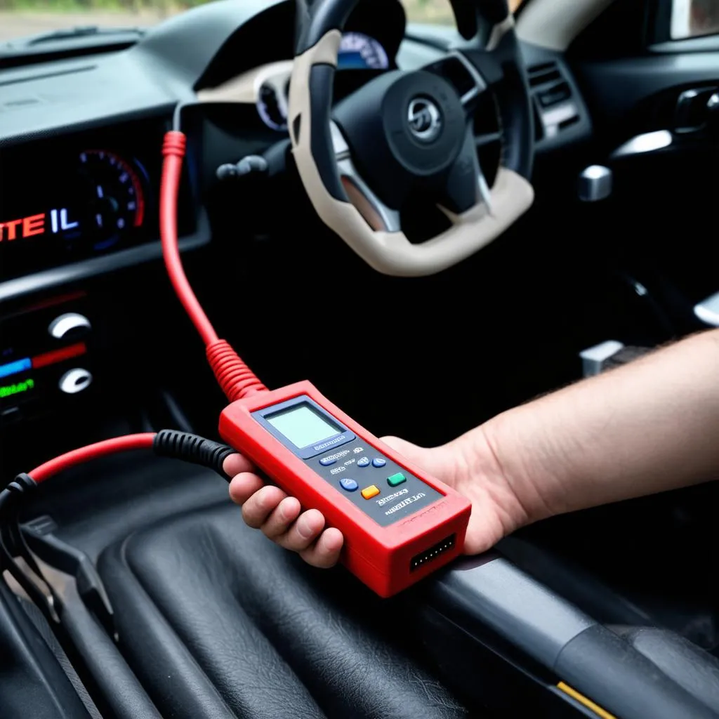 Autel MD802 Connected to a Car's OBD-II Port