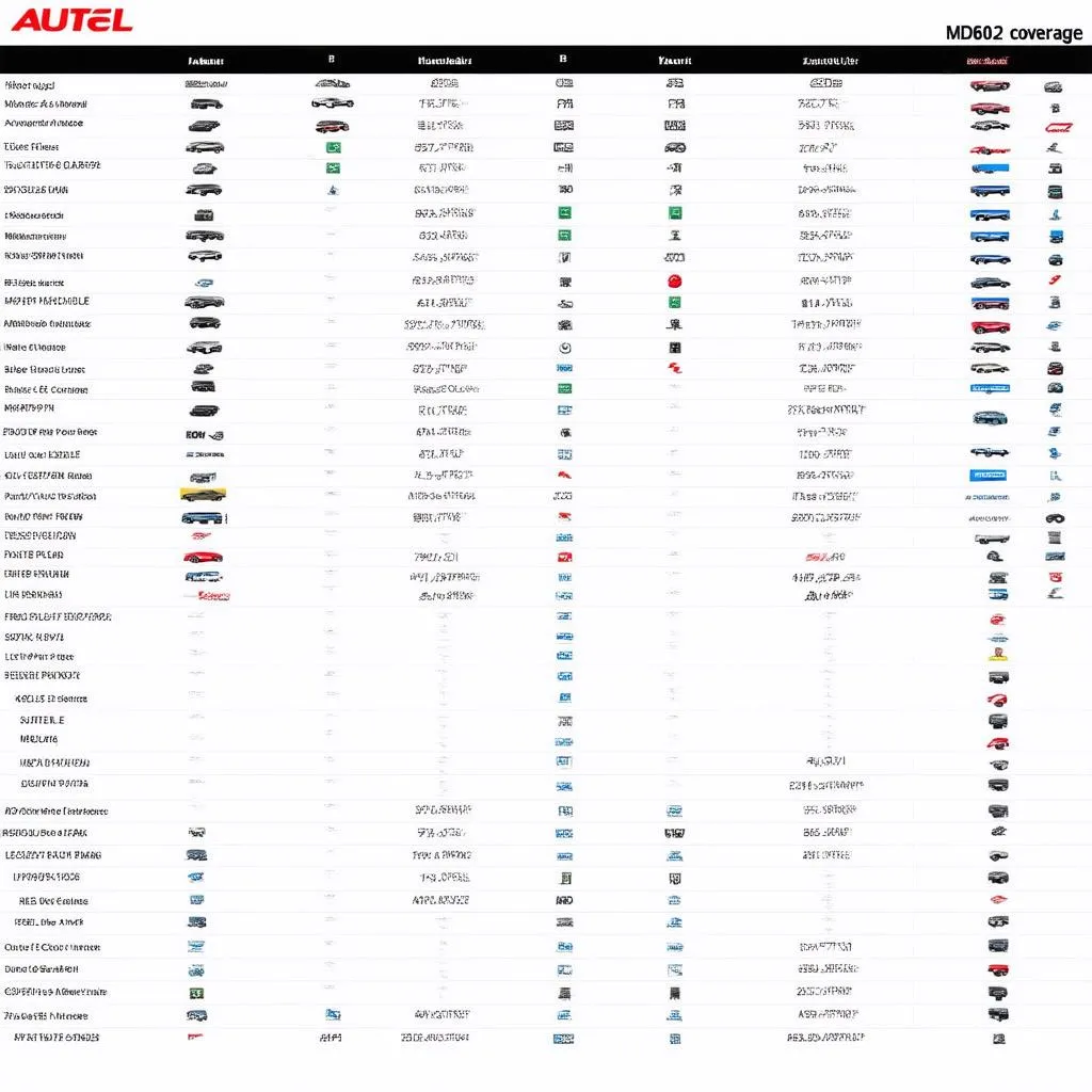 autel md802 vehicle coverage