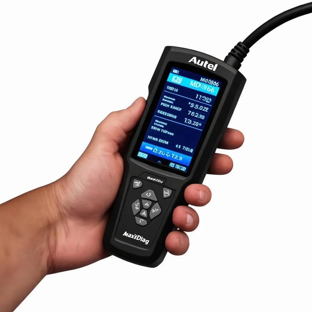 autel md806 plugged into car's obd2 port