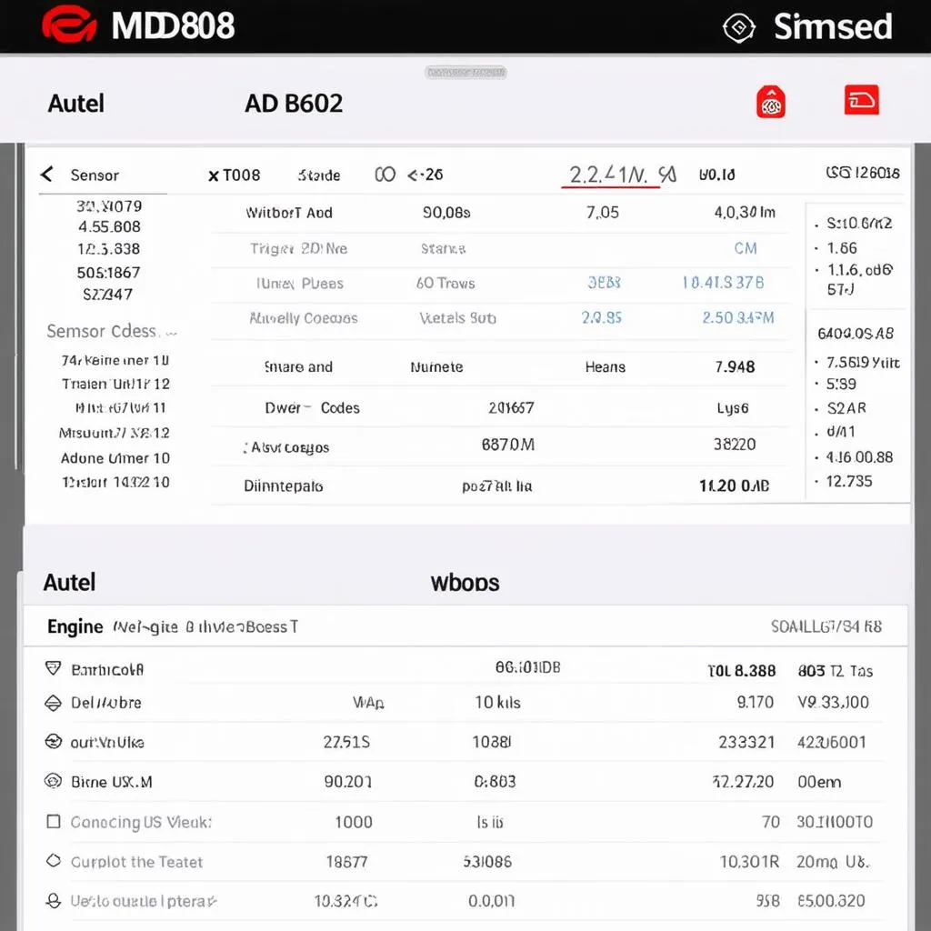 Autel MD808 OBD Scanner Dashboard