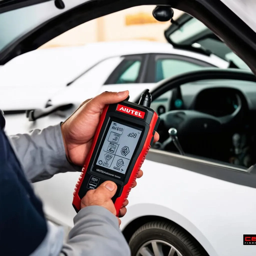 Autel MK808 used for car diagnostics