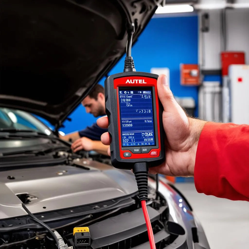 Autel MK808 Diagnosing Car