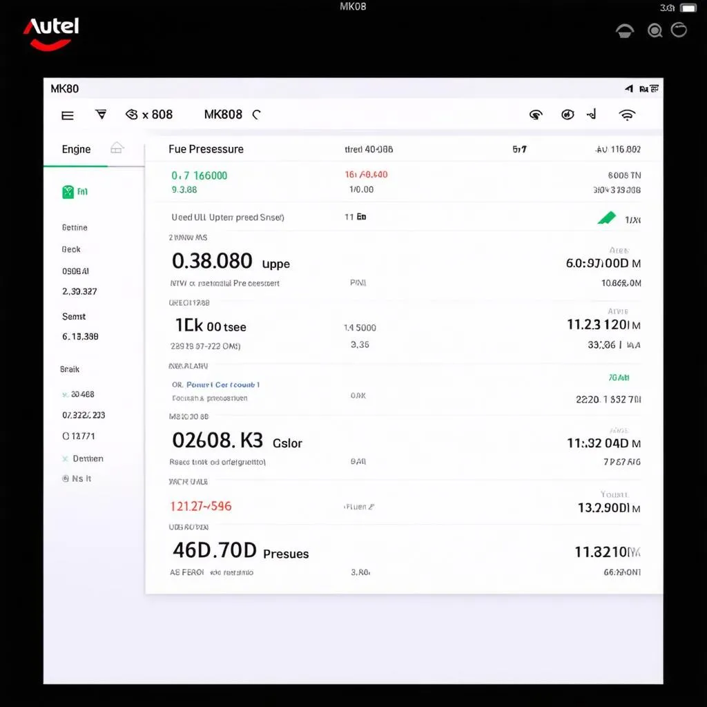 Autel MK808 Live Data