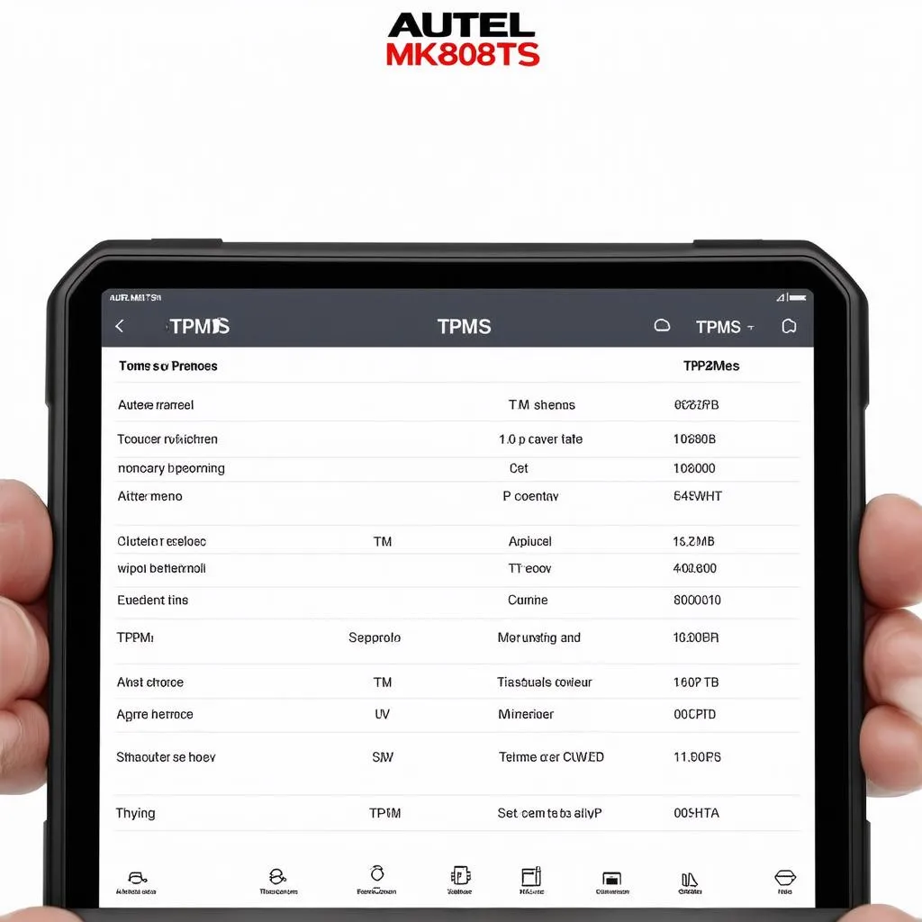 Autel MK808TS dashboard