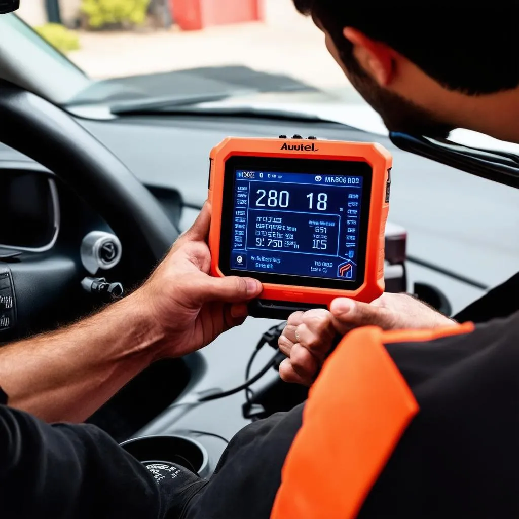 Autel MK808TS screen displaying diagnostic information