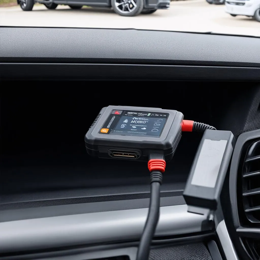 Autel MP808TS connected to a car