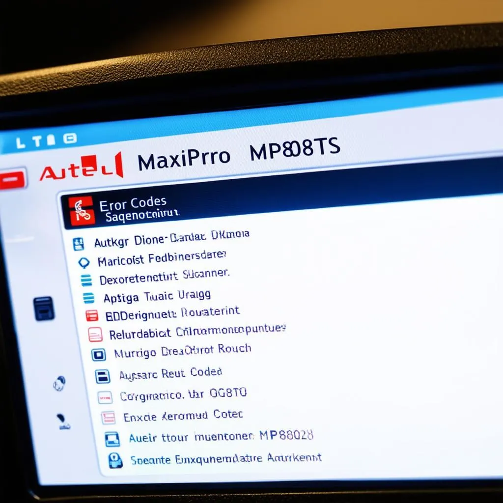 Autel MP808TS Dashboard