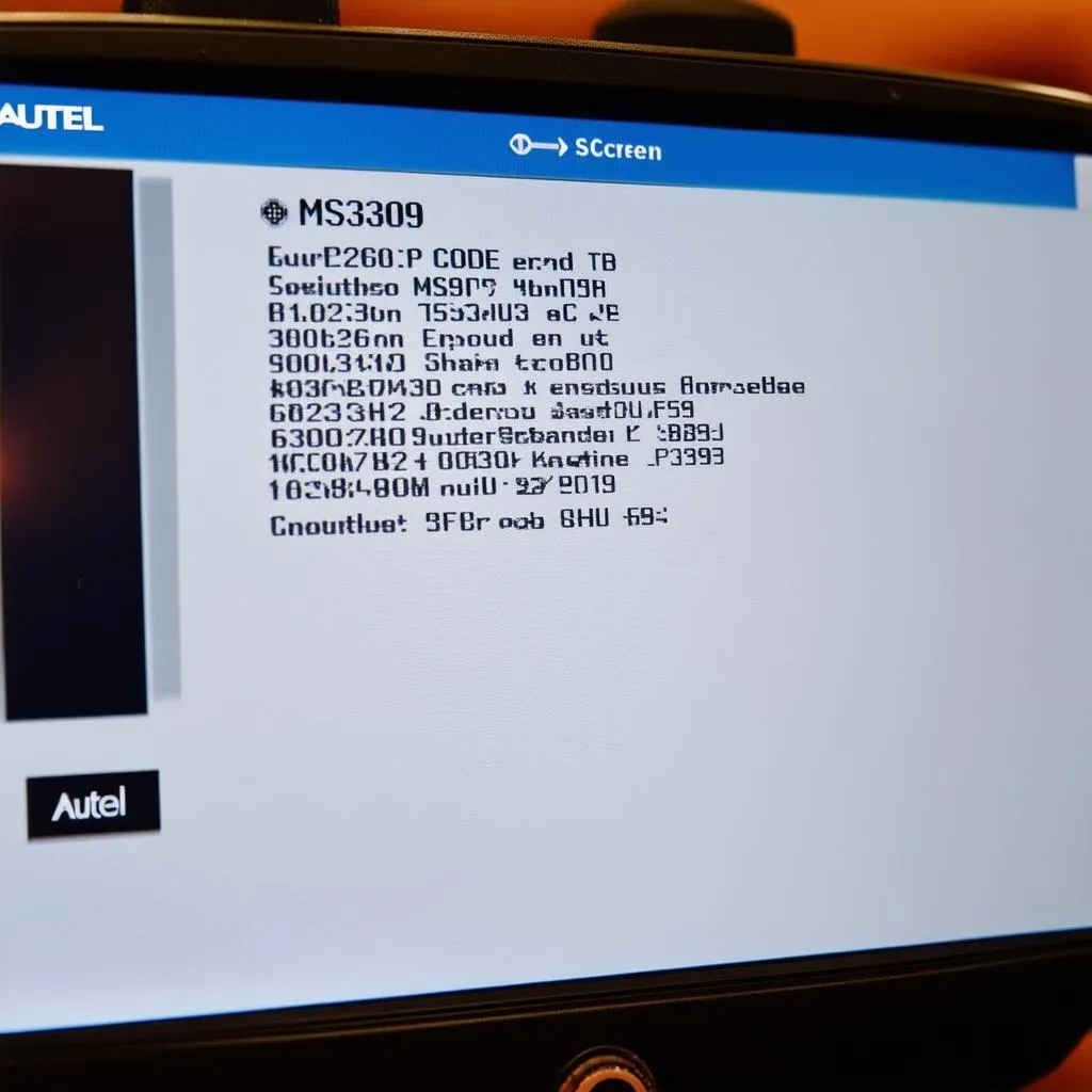 Autel MS309 Displaying Error Code