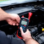 Mechanic using Autel MS509