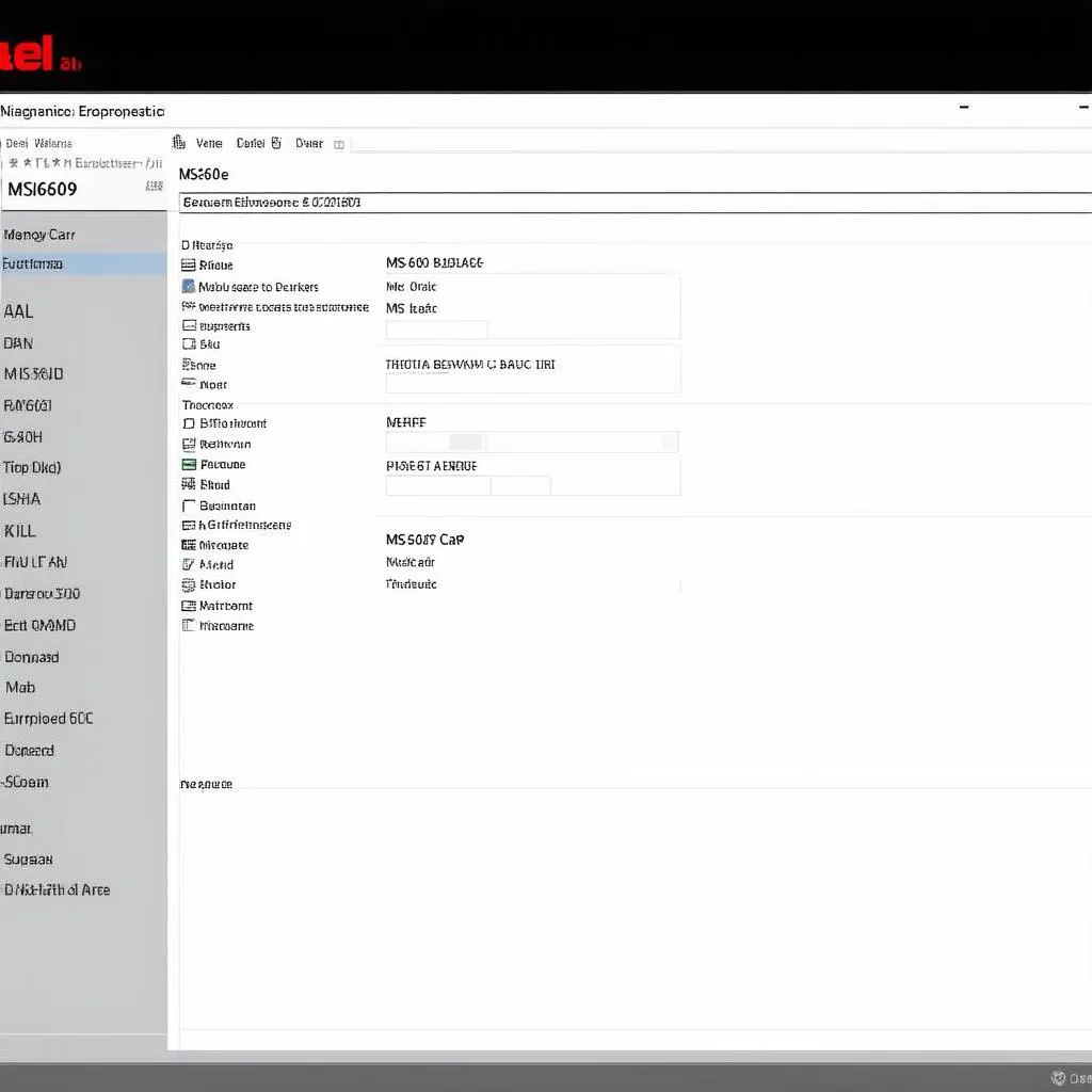 Autel MS609 software interface