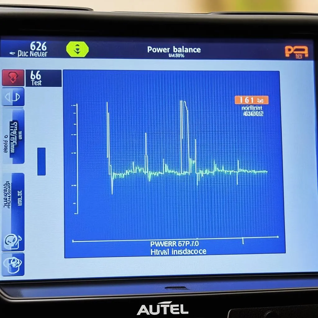 Autel MS906 showing a power balance graph