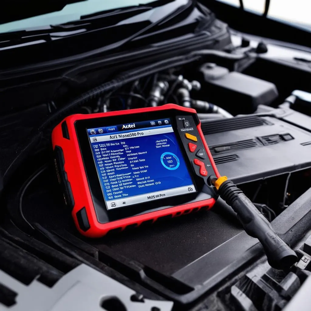 Autel MS906 Pro connected to car's OBD-II port