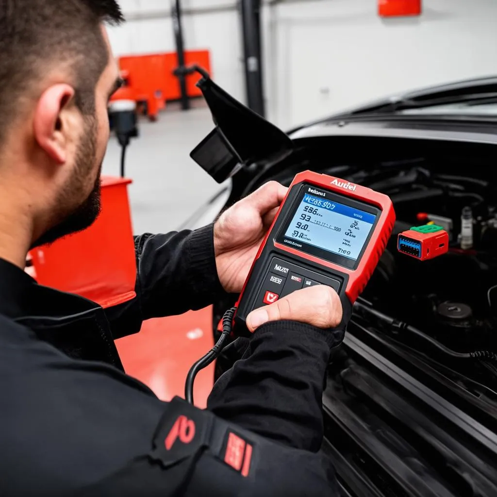 Mechanic Using Autel MS906 Pro