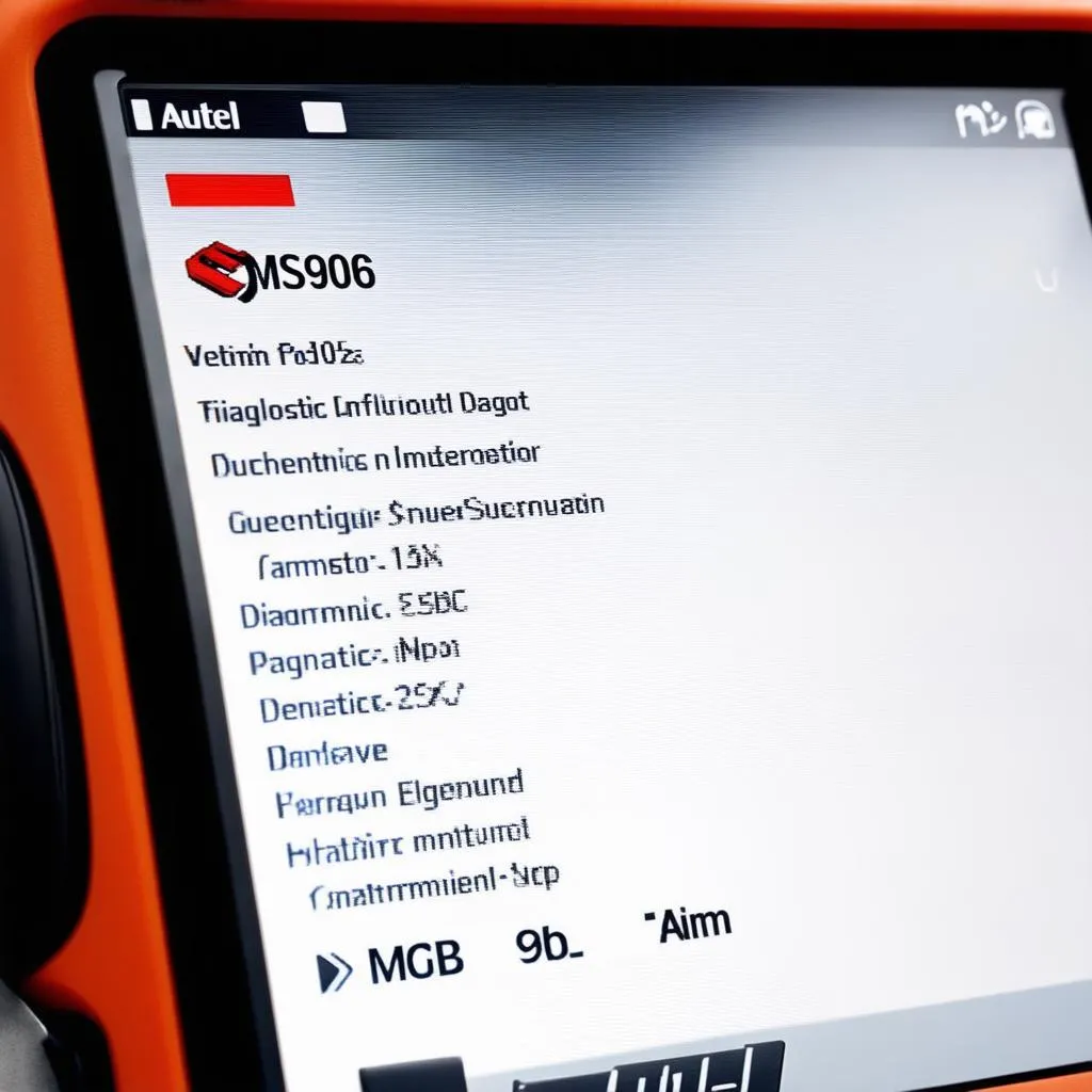 Autel MS906 Diagnostic Scanner Screen