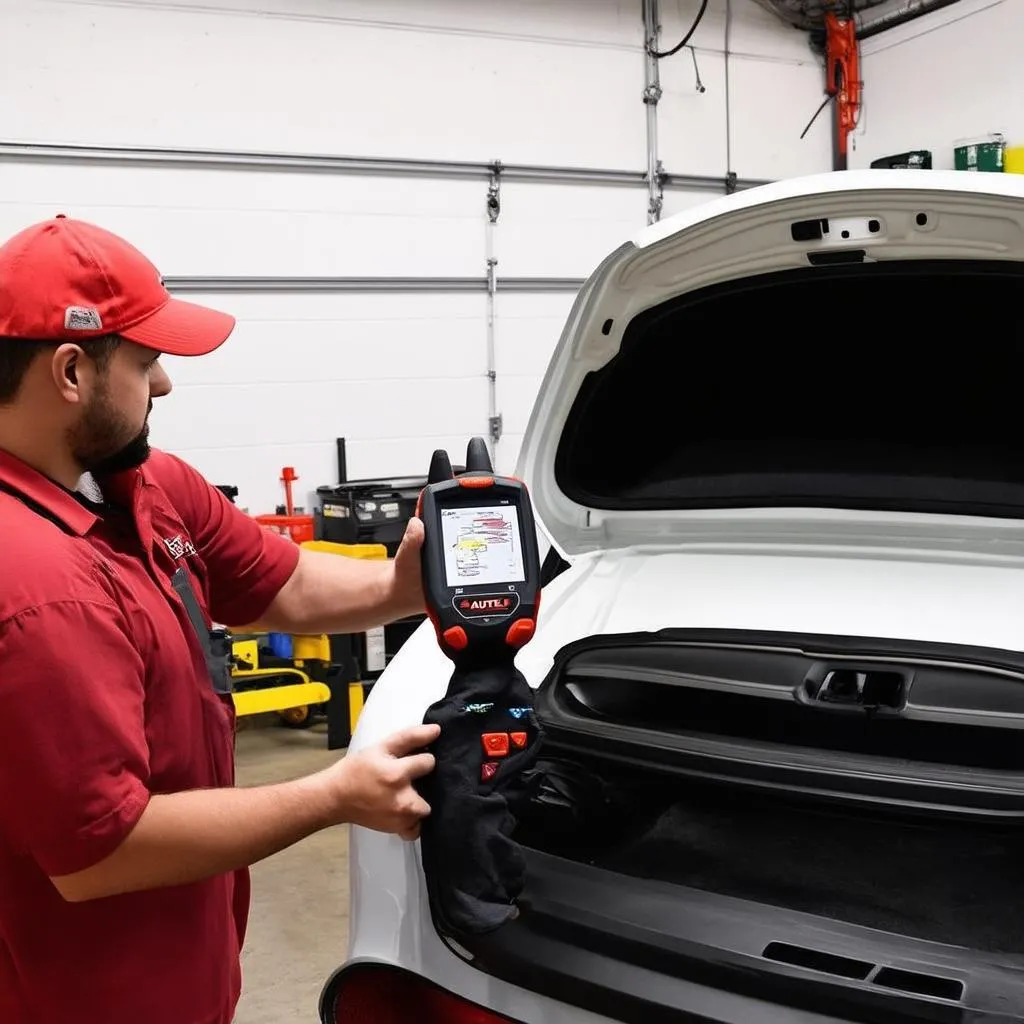 Autel MS906BT and MS906 used by a technician