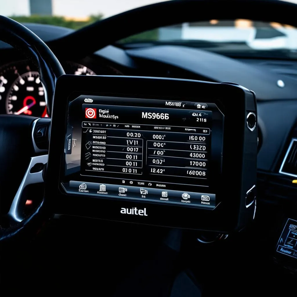 Autel MS906BT diagnostic scanner showing engine misfire data