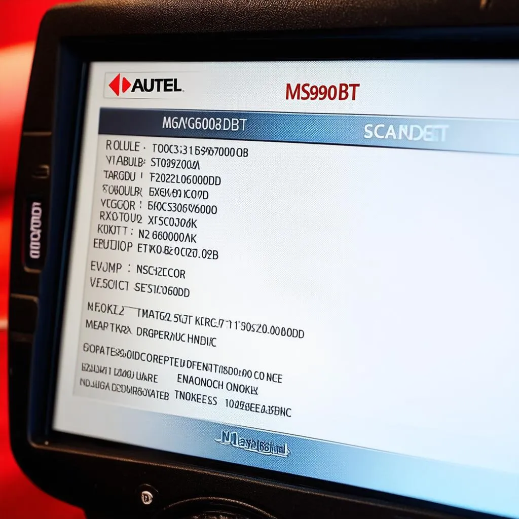 Autel MS906BT screen