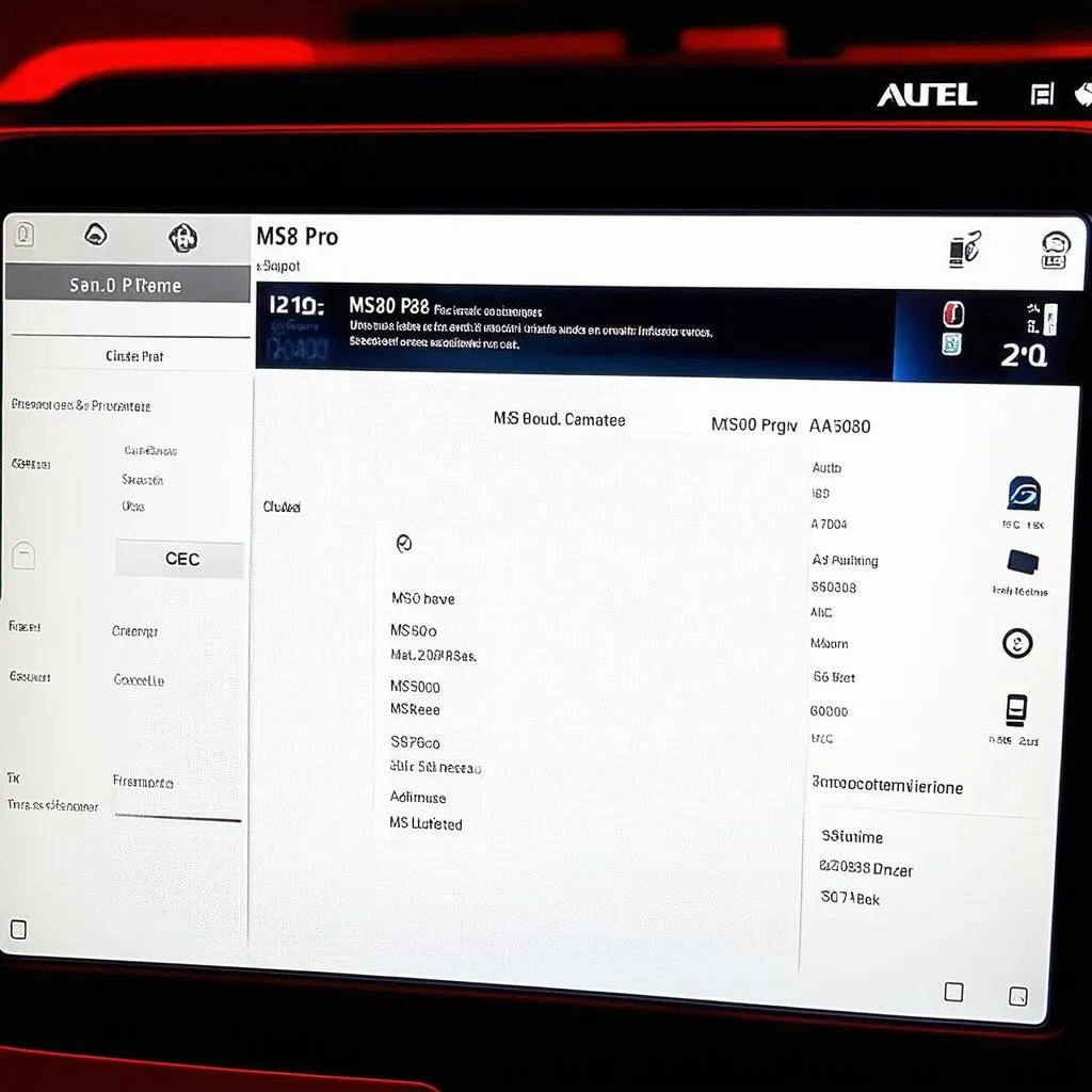 Autel MS908 Pro Interface