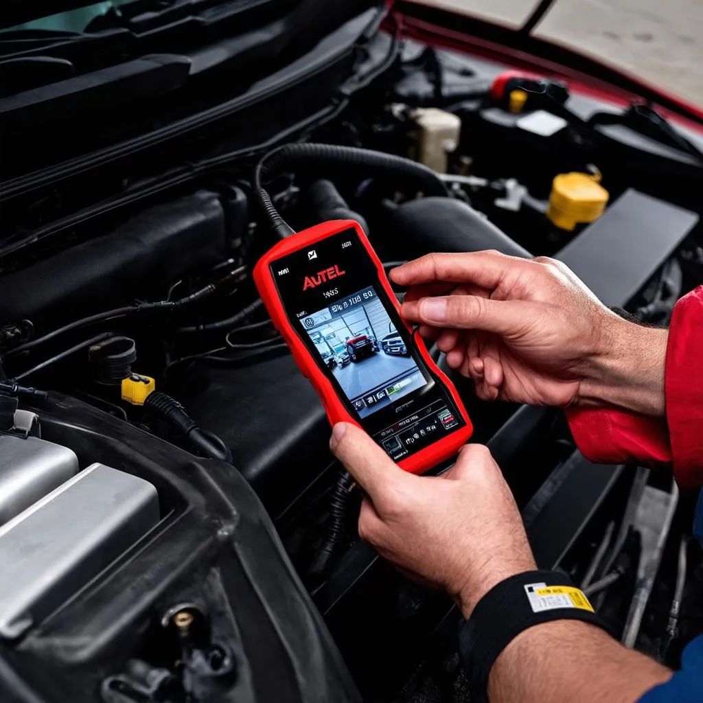 Autel MV105 Digital Inspection Camera in Use