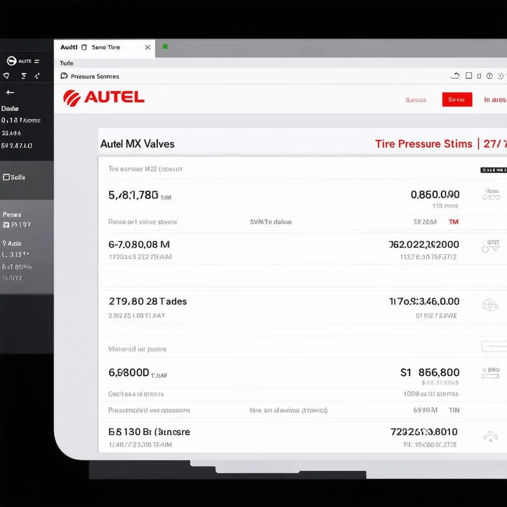 Autel MX Sensor Dashboard