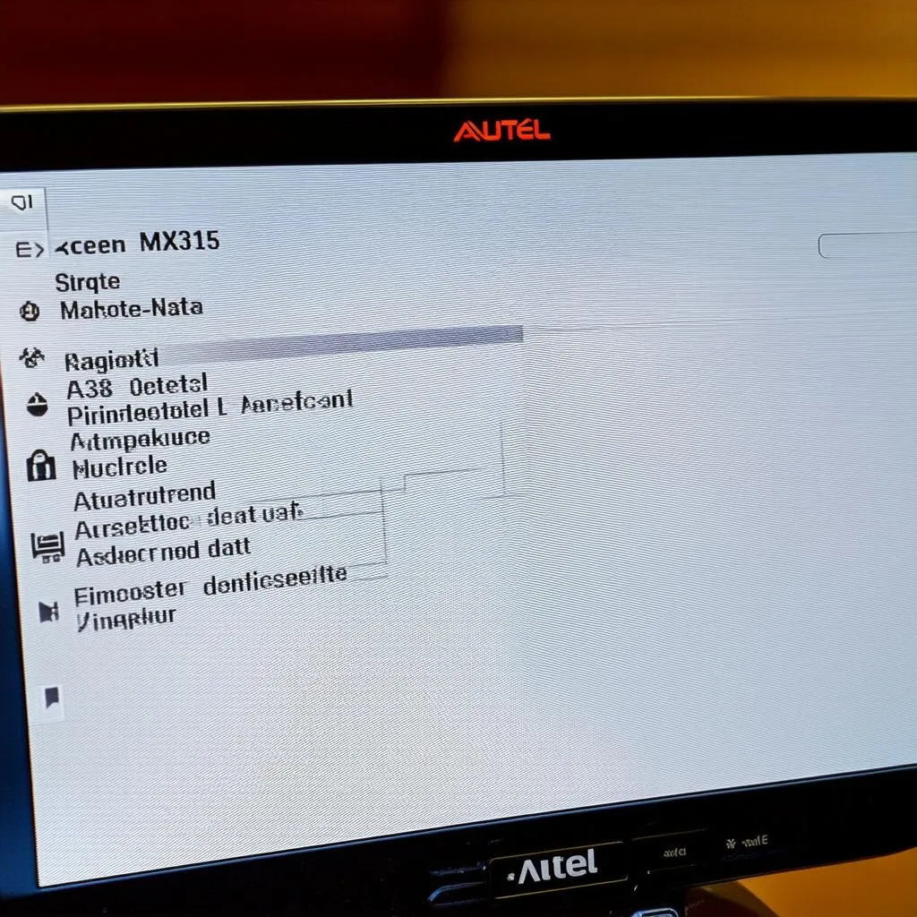 Autel MX315 Screen