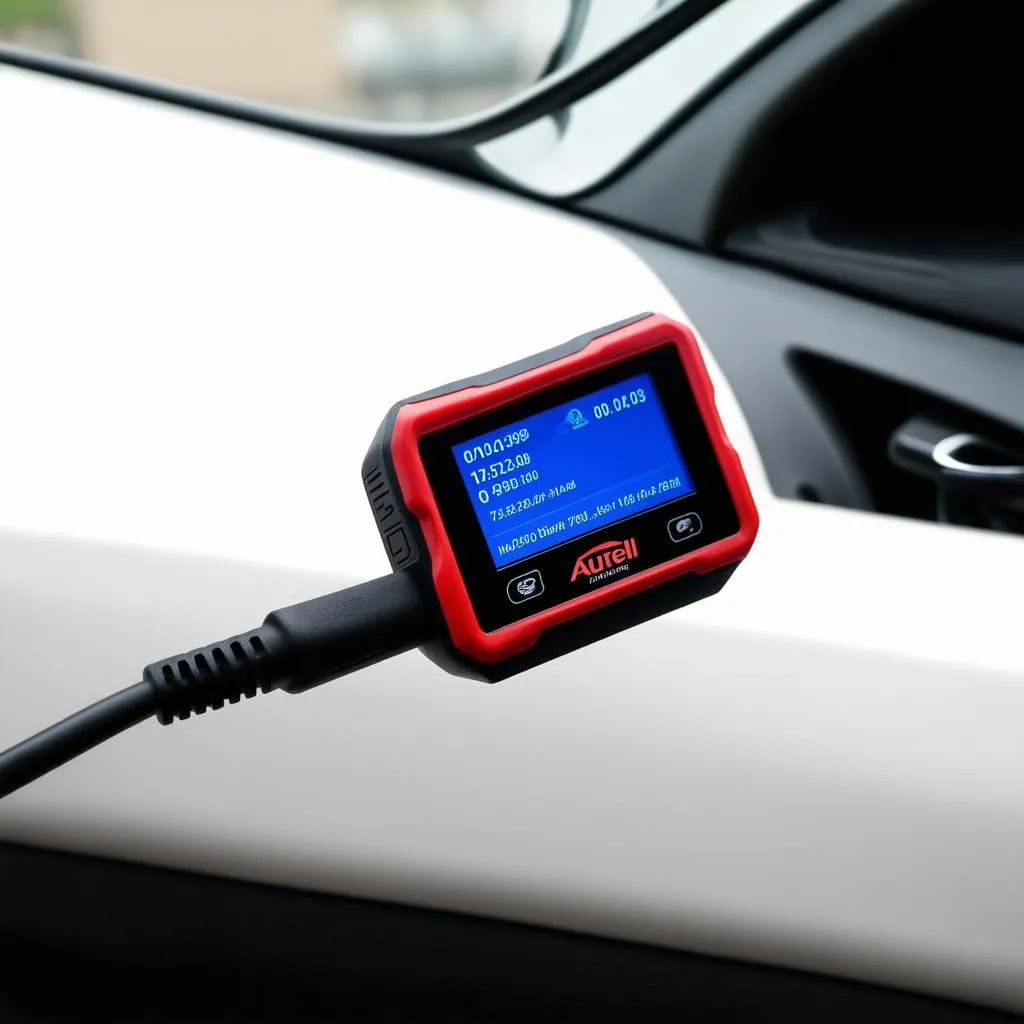 Autel Nano Plus plugged into car's OBD port