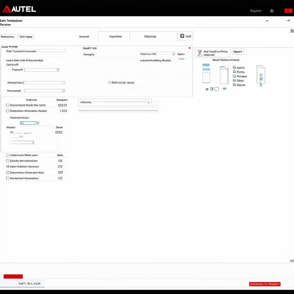 Autel Printer Software Interface