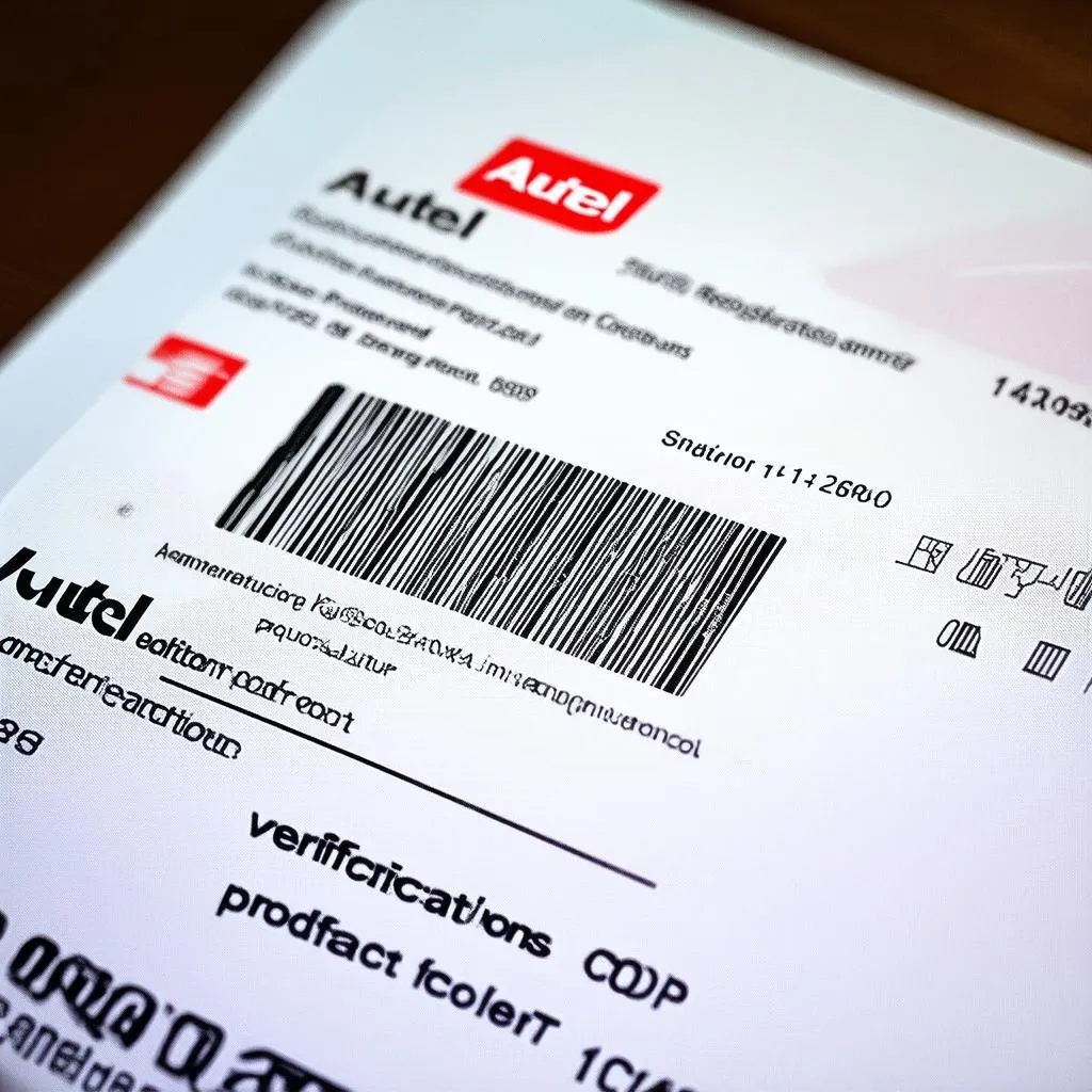 Autel Registration Card