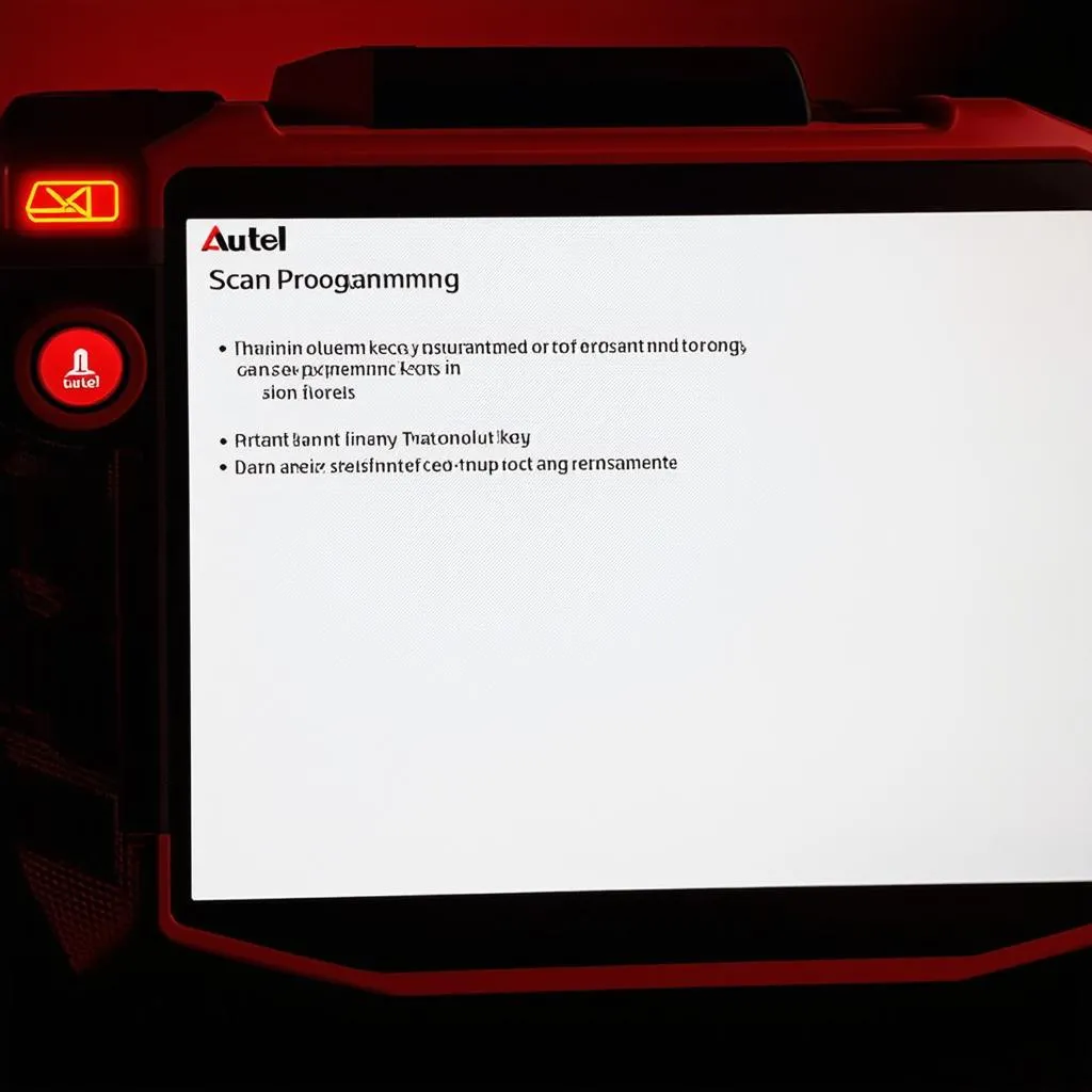 Autel scan tool with key programming feature