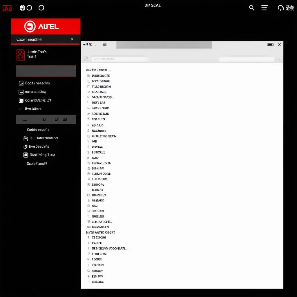 Autel Scan Tool Interface