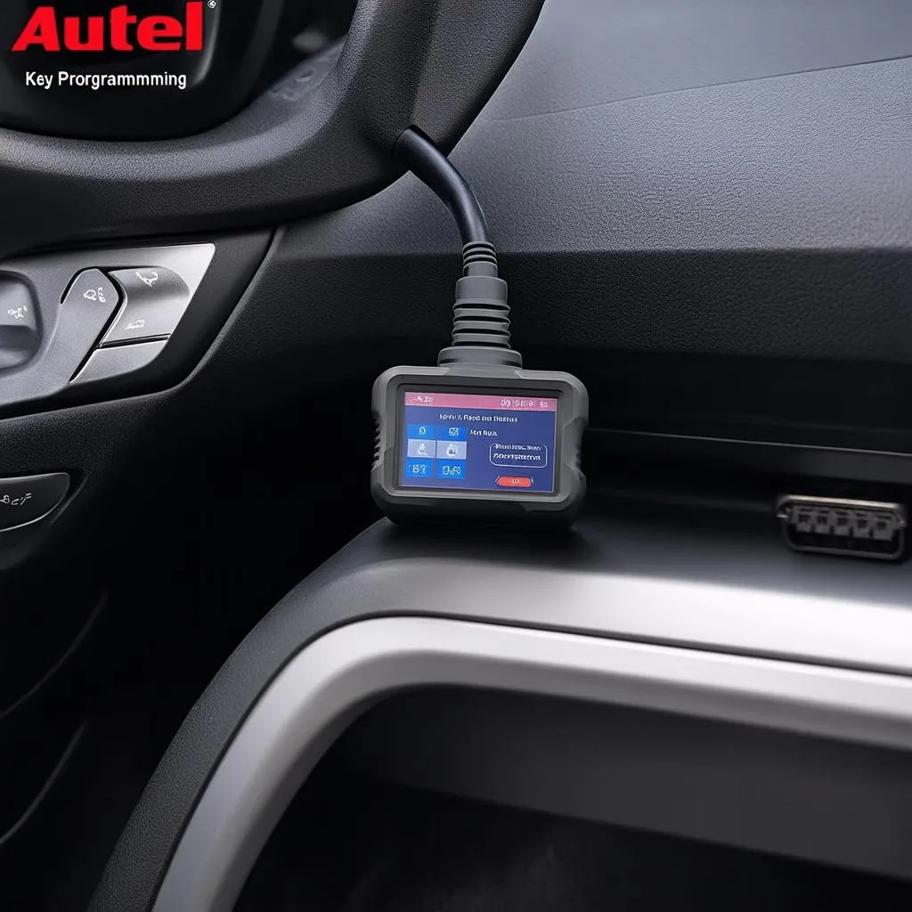 Autel Scanner Connected to Car's OBD-II Port