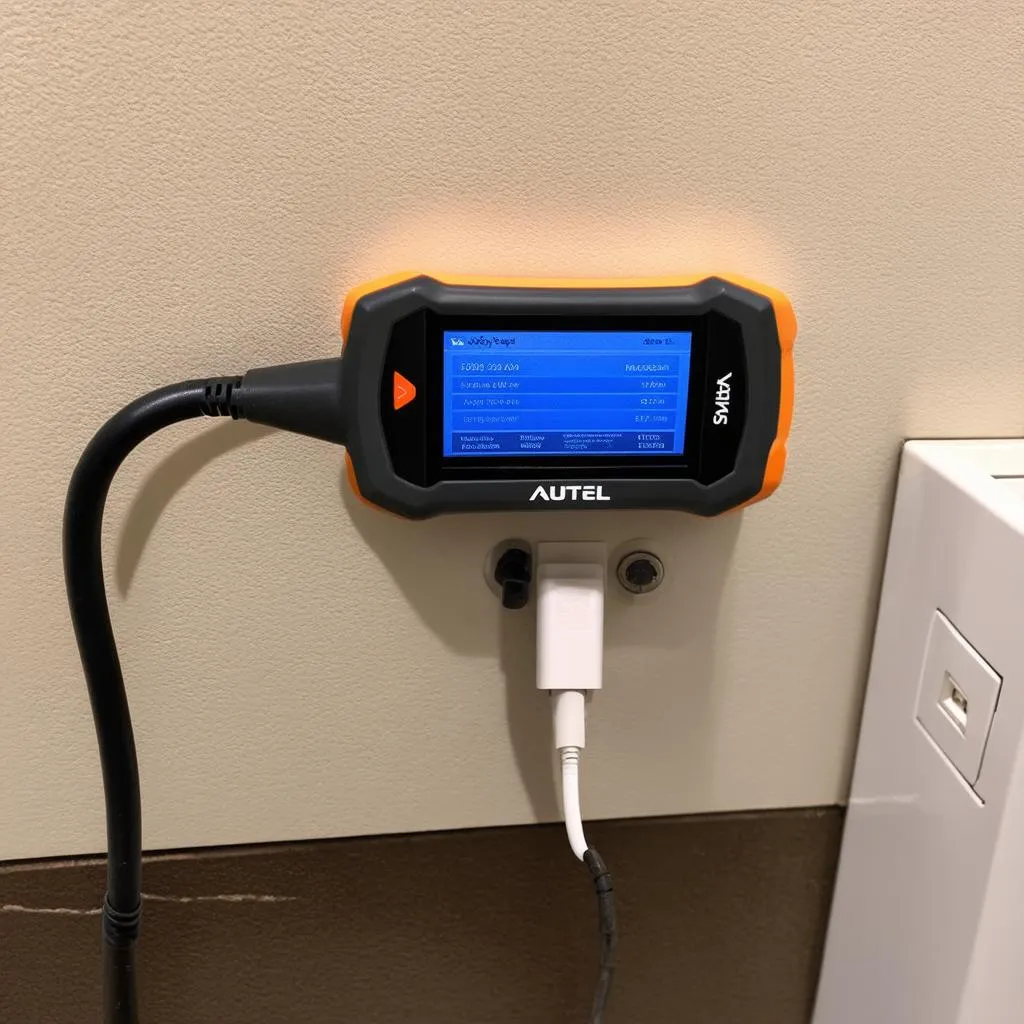 Autel Scanner plugged in and charging