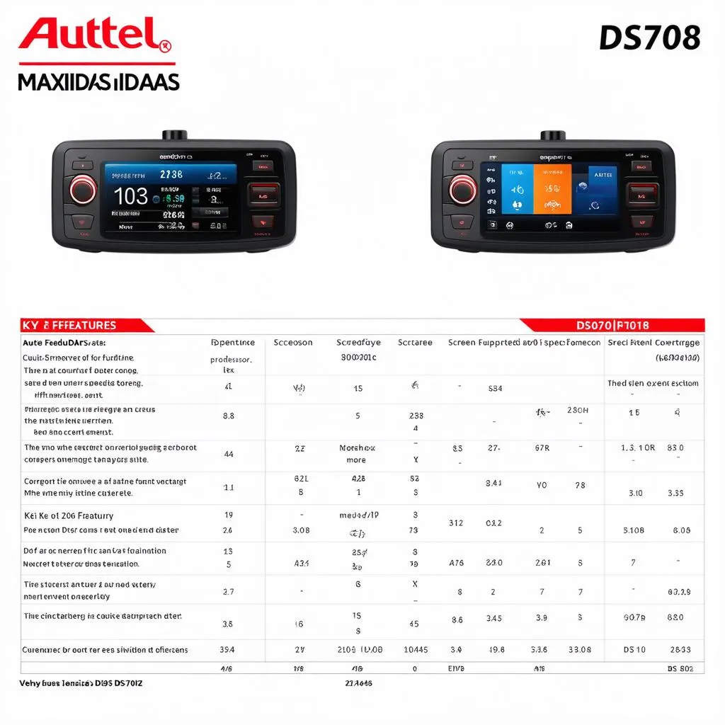 Autel Scanner Comparison Chart