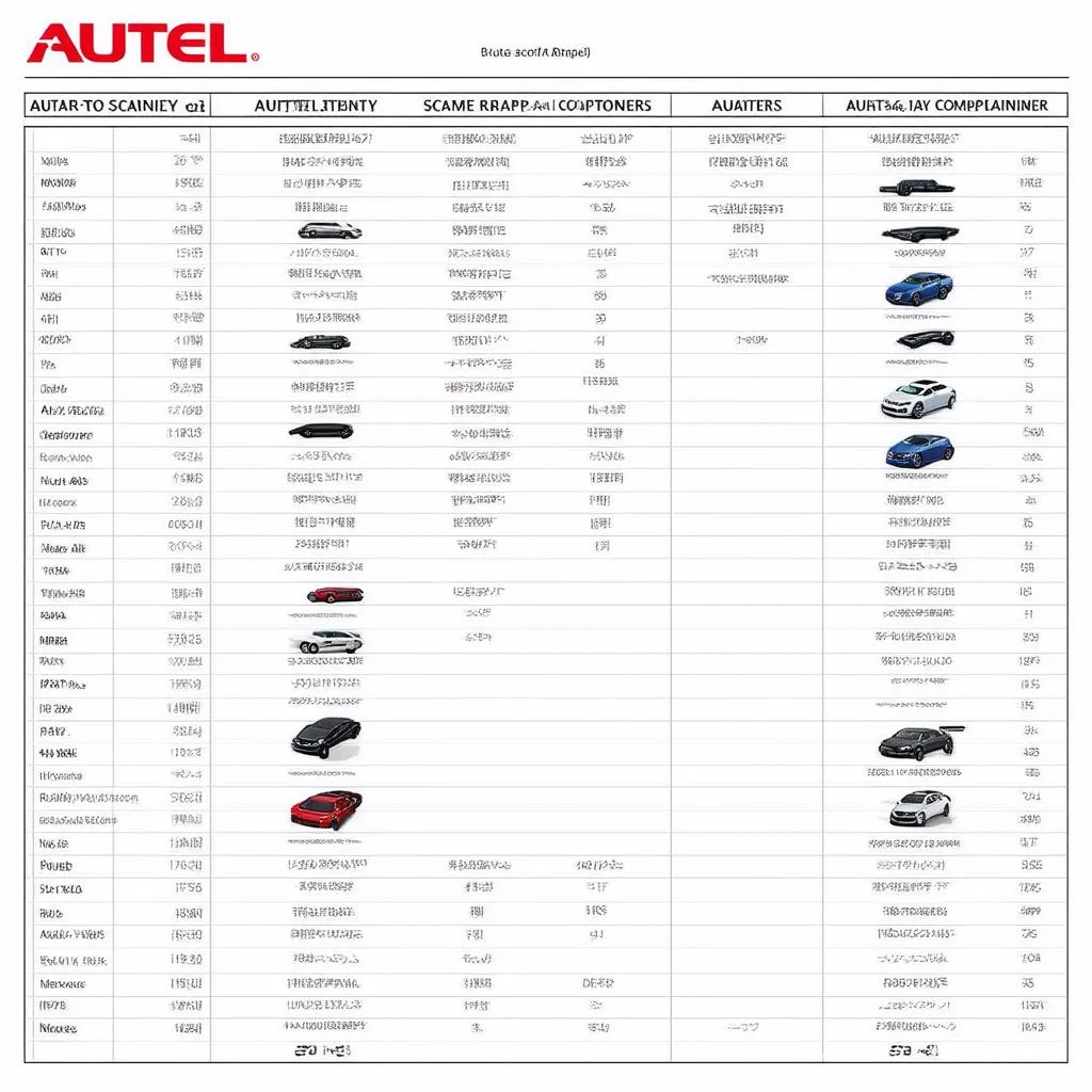 Autel Scanner Compatibility Chart