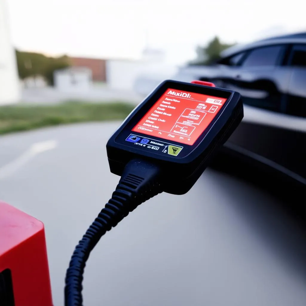 Autel MD808 Plugged into Car's OBD2 Port