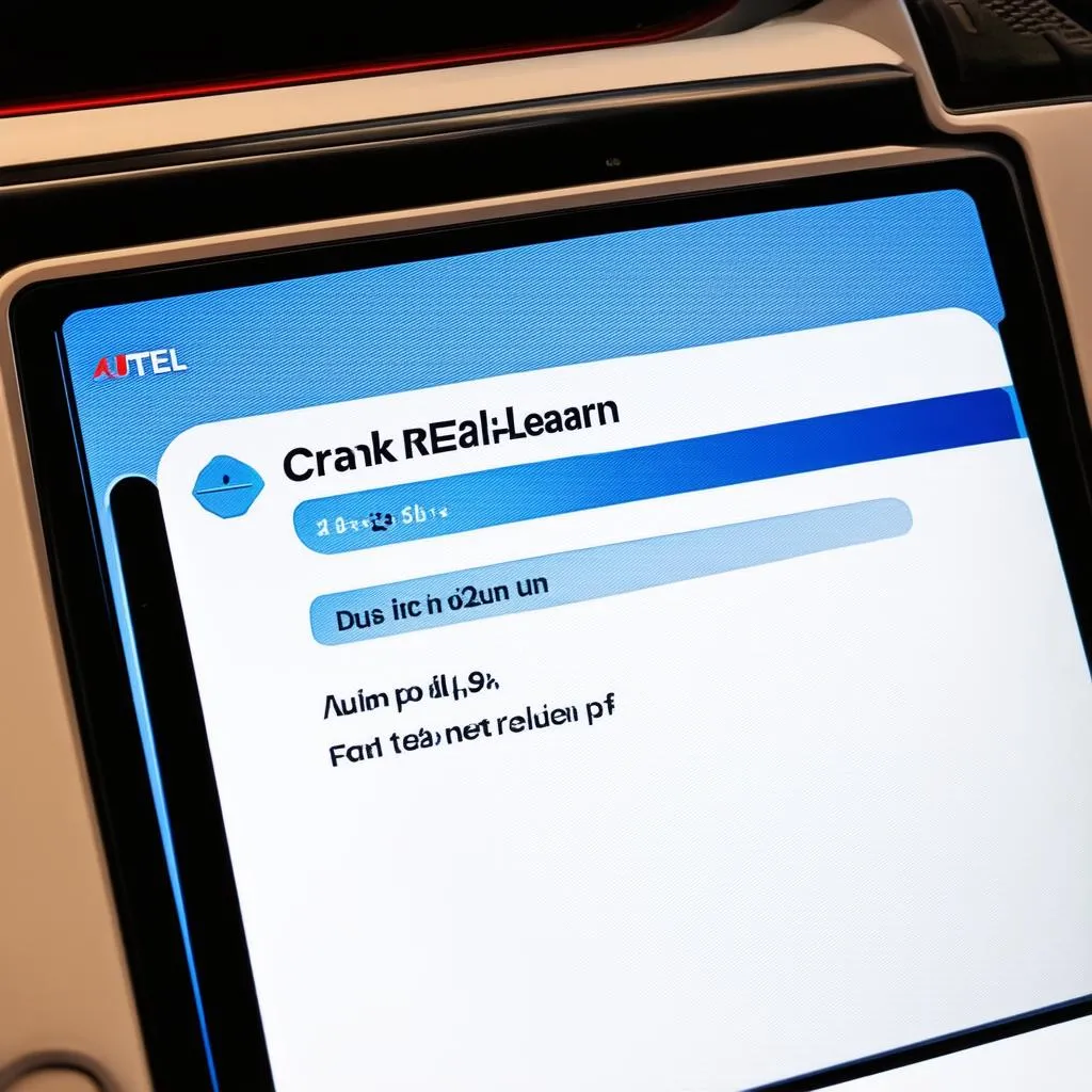 Crank Relearn Function on Autel Scanner