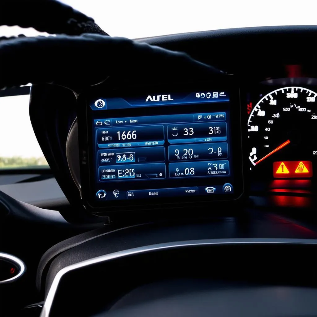 Autel Scanner showing car diagnostics