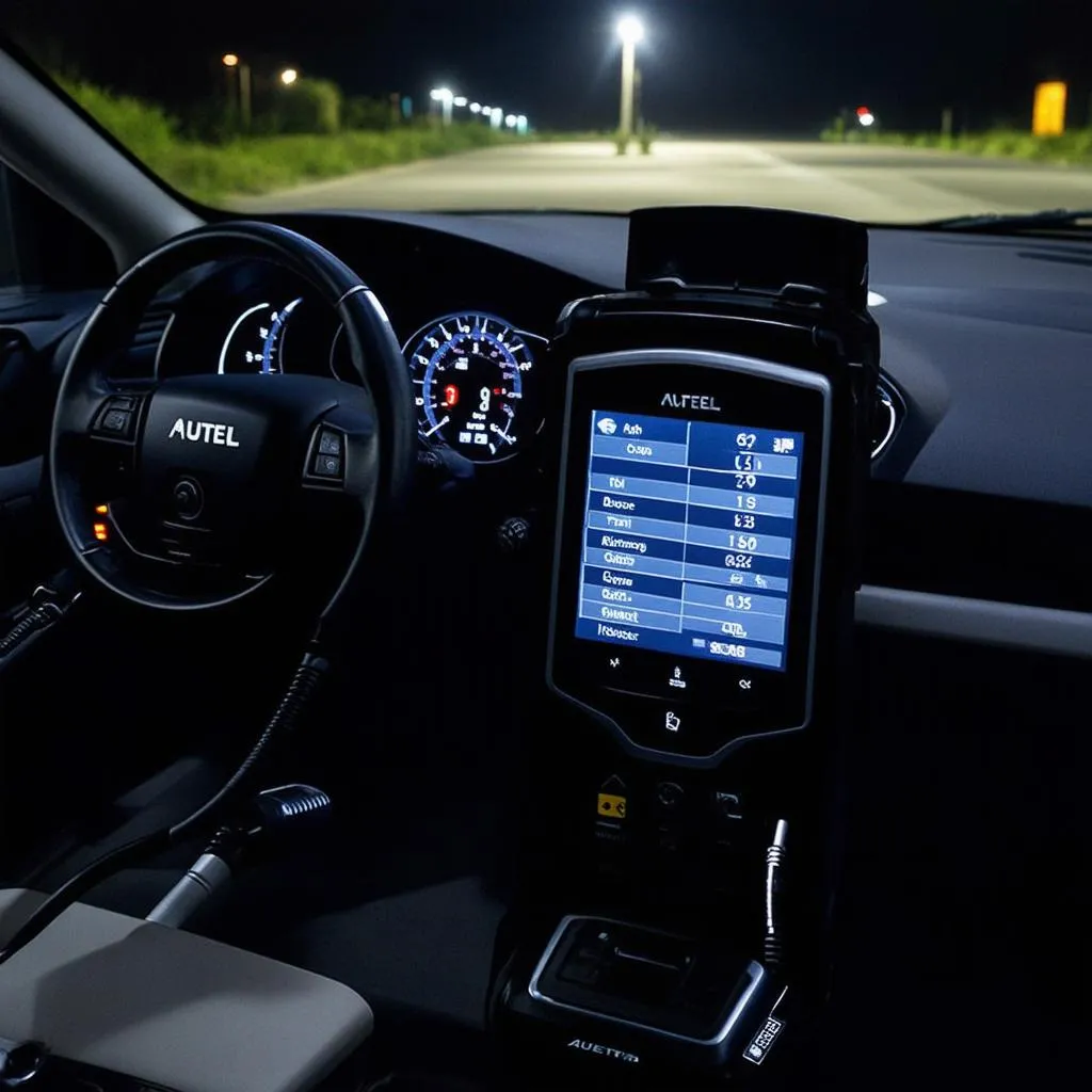 Car Dashboard with Autel Scanner