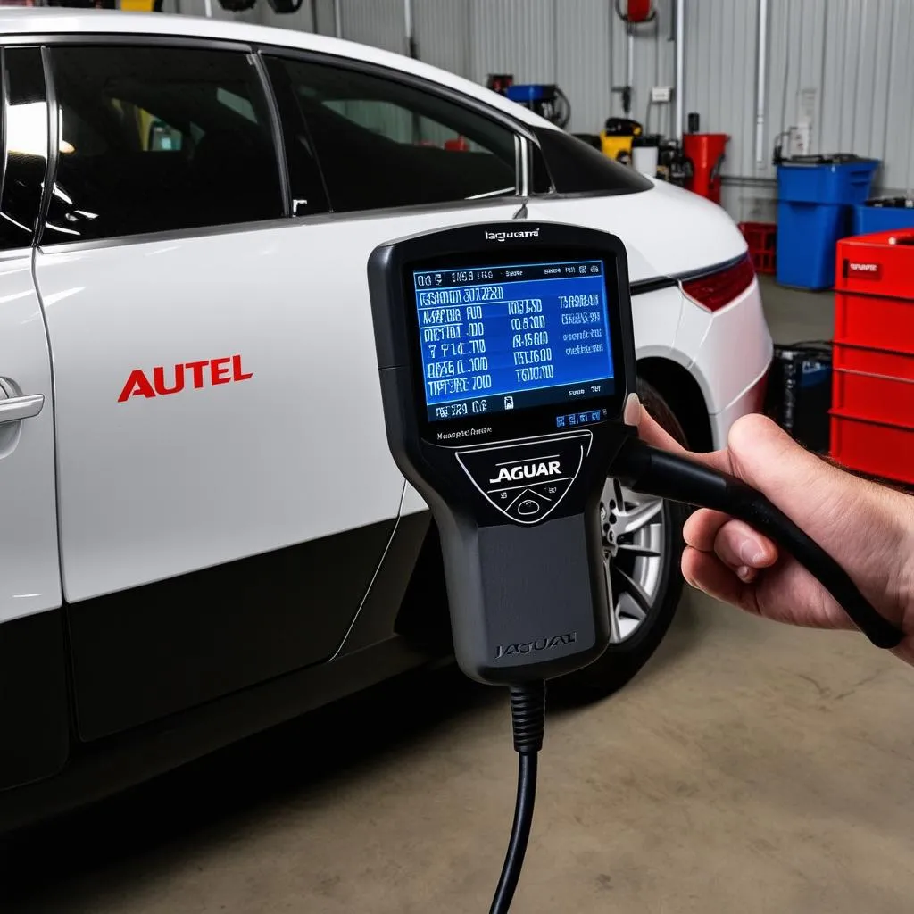 Autel Scanner Diagnosing Jaguar