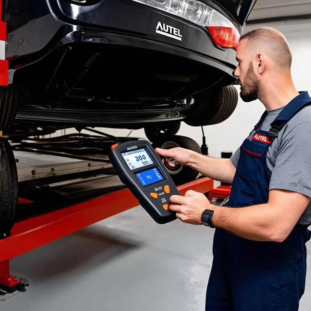 Autel Scanner Diagnosing Car